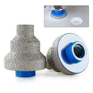 20-35-50MM Stepped Diamond Chamfer Reamer, for Tile/Marble/Porcelain Hole Enlargement and Edge Trimming, Angle Grinder Drill Bit with 5/8-11 Thread