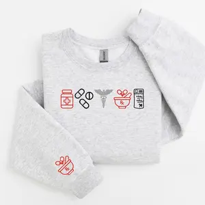 Pharmacy Tech Embroidered Sweatshirt, Pharmacist Crewneck, Pharm Tech Student Gift, Medical Crewneck