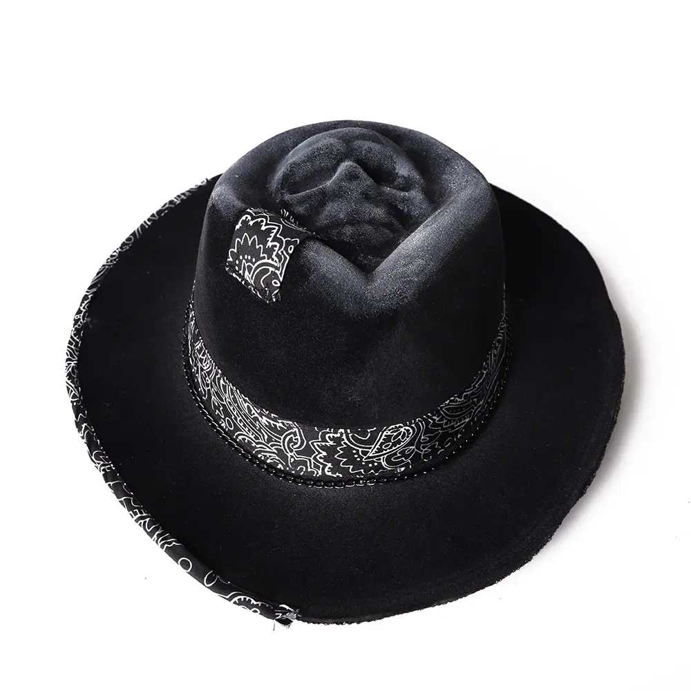 Skeleton-Shaped Hand-Stitched Vintage Cowboy Hat for Adults, 59cm Head Circumference, All-Season Sports & Outdoor Accessories for Formal Events, Parties, Accessories Adults, Handcrafted, Felt, Lightweight Skeleton Design