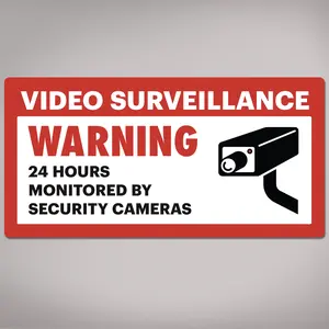 Avery 24 Hour Video Surveillance Warning Labels, Waterproof, UV Resistant, Preprinted, 2" X 4", 20 Labels