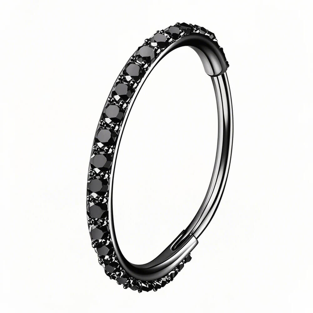 Oufer Christmas 20G AAA+ Grade CZ Hinged Nose Nostril Piercing Hoop Ring Conch Helix Lobe Tragus Rook Hoop Cartilage Ring  Inner Diameter 5mm 6mm 7mm 8mm 9mm 10mm 11mm 12mm in Black Purple Pink Green Blue