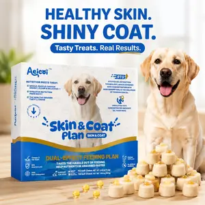 Aeicoi Fish Oil Pill Pockets for Dogs, 2-in-1 Omega-3 Skin & Coat Support, Helps Reduce Shedding, Freeze-Dried Chicken Treats for Picky Eaters, Wild Anchovy Oil, 230 Count(112+118 Ct)