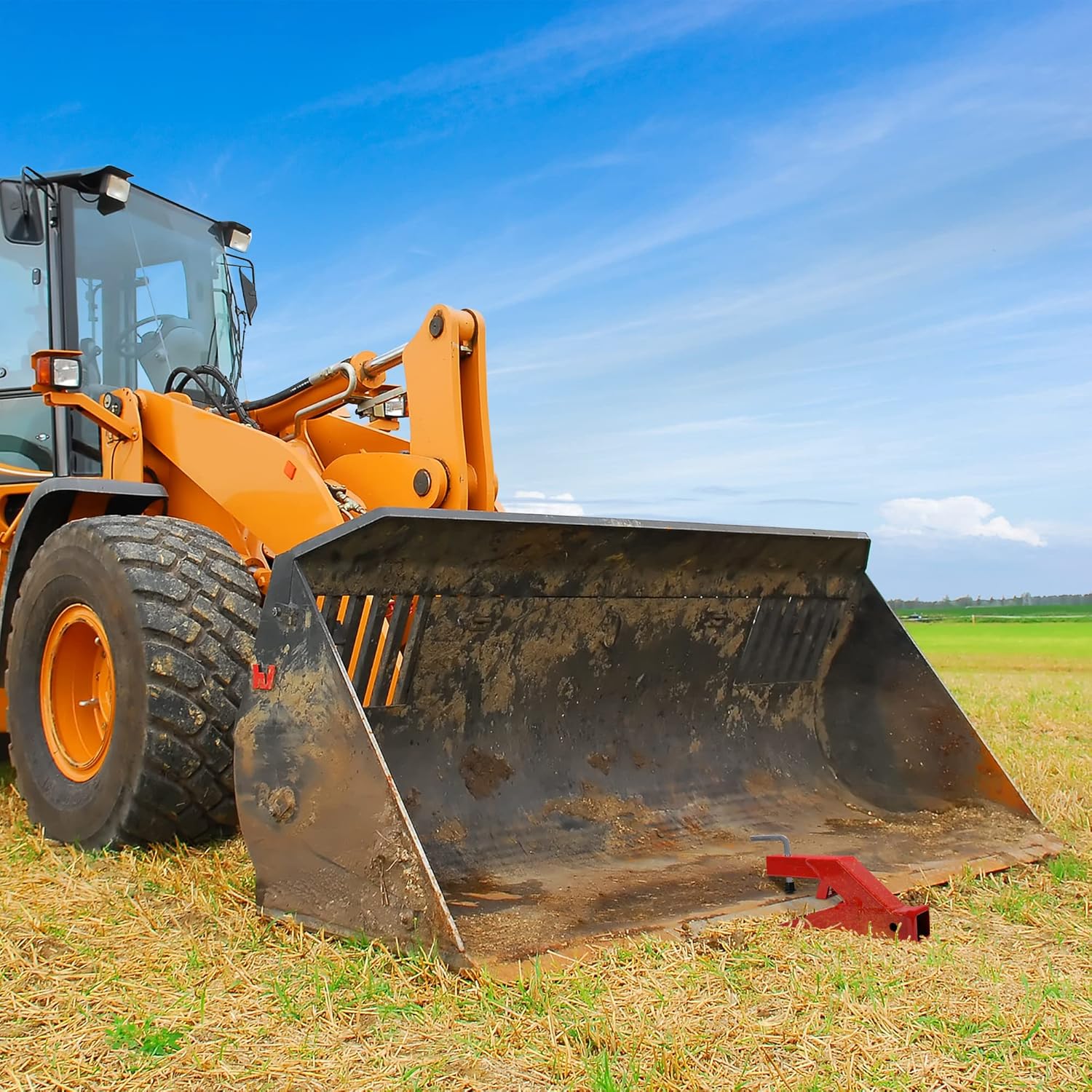 YITAMOTOR 2" Inch Clamp On Bucket Hitch, Trailer Hitch Receiver Ball Mount Tractor Adapter Compatible with Kubota Deere Bobcat Bucket