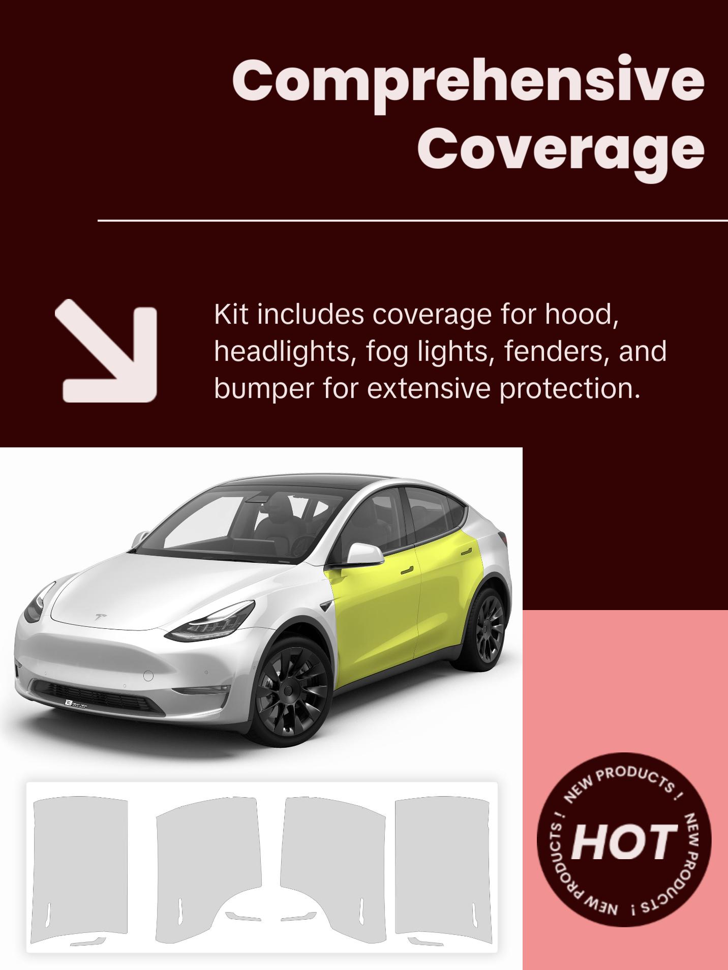 Fits Tesla Model Y 2020-2024 Precut Paint Protection Film Clear Bra PPF Decal Film Kit Cover