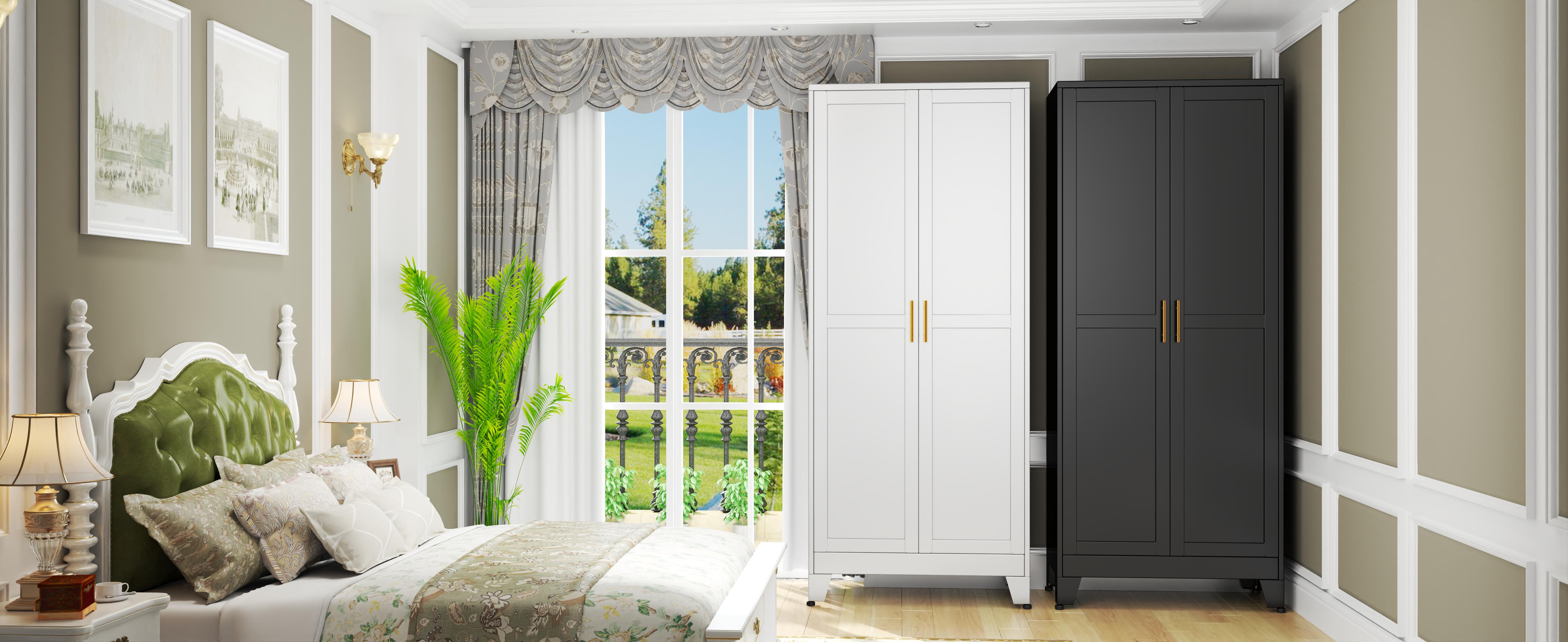 75.2" & 70.8" Tall Metal Kitchen Pantry Storage Cabinets with 2 Door and 5 Adjustable Shelves Cupboard for Kitchen Dining Room Living Room and Bathroom