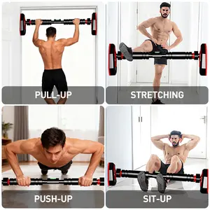 Stusgo Pull up Bar for Doorway No Screws, Adjustable Chin up Bar for Door Frame, Strength Training Pull-Up Bars for Home, Width 30.7-44.3 Inches with Locking Mechanism, No Punching stusgo