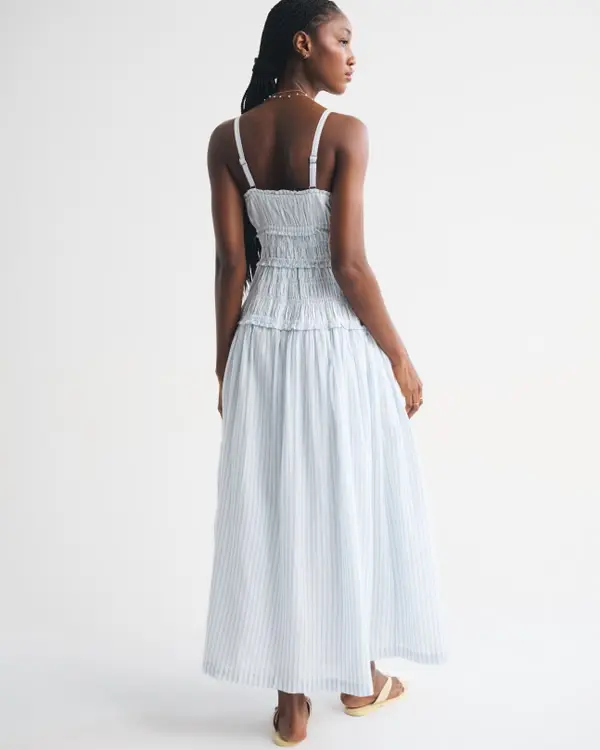 Bra-Free Smocked Drop-Waist Maxi Dress - TikTok Shop