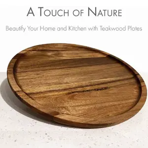 Wooden Round Tray Acacia Wood Plate Appetizer Board Kitchen Countertop Organizer Tray Coasters Tableware