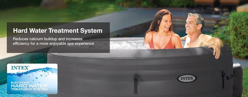 INTEX SimpleSpa Inflatable Hot Tub 4 Person | 6 Person Bubble Massage Spa: Includes Insulated Cover – Built-in QuickFill Inflation – Soothing Jets – 77" x 26"