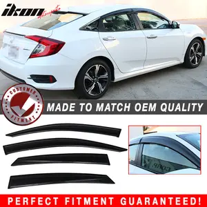 Window Visor for Honda Civic 2016-2021 4Dr Sedan 10th Generation Tape On