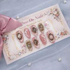 Royal Garden – Rose Cameo Press On Nails – New Romantic Collection