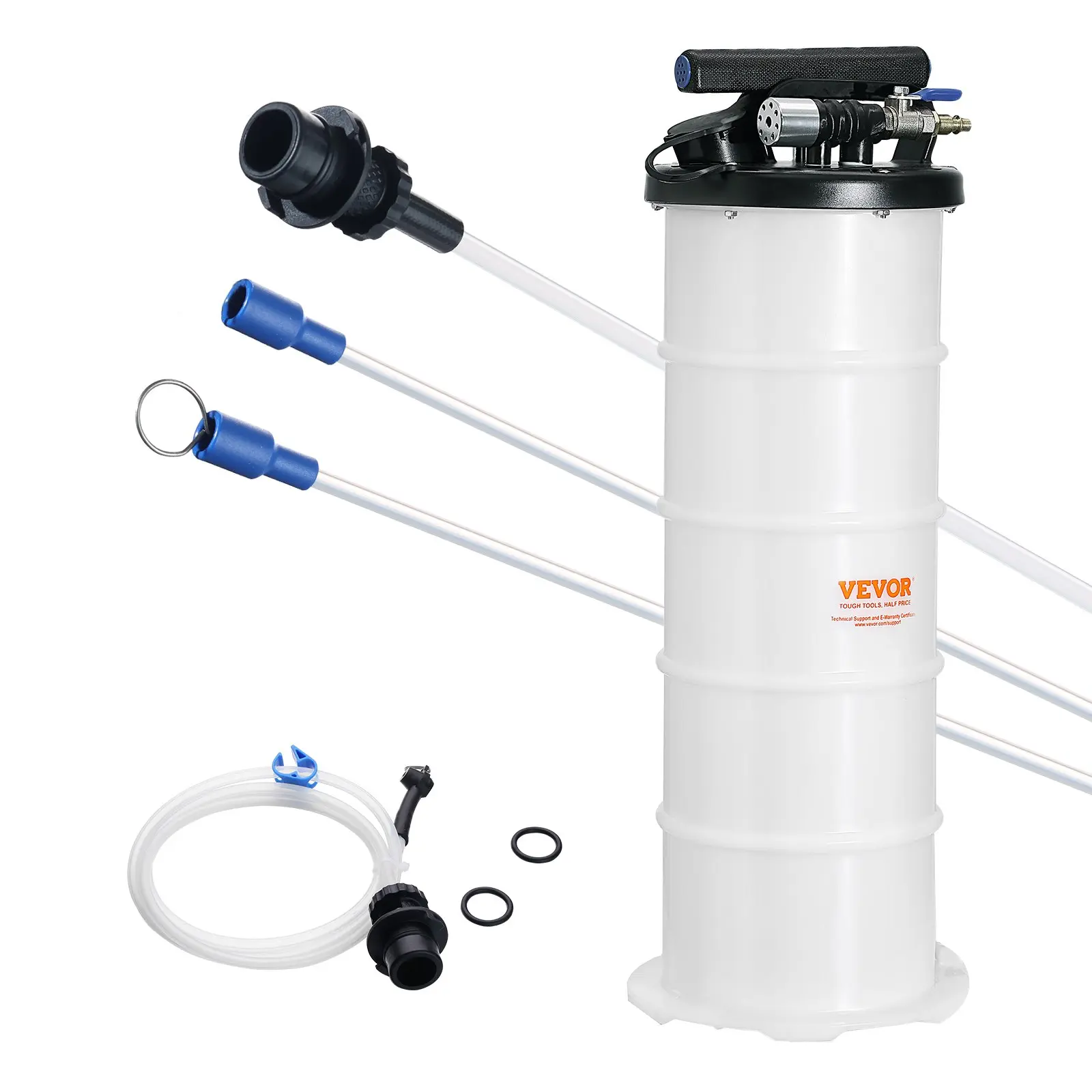 Fluid Extractor, 1.74 Gallons (6.5 Liters), Pneumatic/Manual Oil Changer Vacuum Fluid Extractor with Dipstick and Suction Hose, Oil Extractor Change Pump for Automotive Fluids Vacuum Evacuation