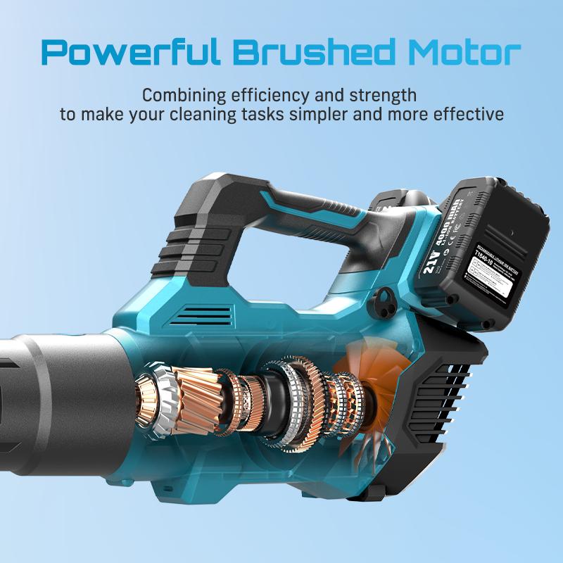 SEESII 40V Cordless Leaf Blower with 680CFM/210MPH Brushless Motor, 2x 4000mAh Batteries & 2 Chargers, Variable Speed & Turbo Button for Lawn Care & Debris Removal