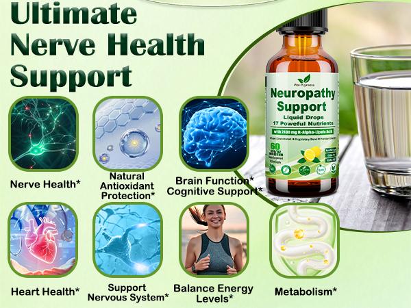 Neuropathy Supplements Liquid Drops, Advance 17-in-1 Stabilized R-Alpha Lipoic Acid (R-ALA) w. Acetyl L-Carnitine Vitamin B-Complex Magnesium, High Potency R-Lipoic Acid for Nerve Antioxidant Energy Neuropathy Supplements Liquid Drops, Advance 17-in-1 Stabilized R-Alpha Lipoic Acid (R-ALA) w. Acetyl L-Carnitine Vitamin B-Complex Magnesium, High Potency R-Lipoic Acid for Nerve Antioxidant Energy