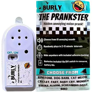 Hidden Noise Maker Gag Prank - 10 Different Sounds - Ringtone, Dog, Cat, Cricket, Fart, Baby Cry, Smoke Alarm, Monkey, Screaming Goat, Bird (1 Pack)