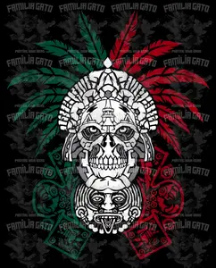 Mexico Aztec Warrior Halftones DTF Transfer