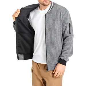 Mens Lightweight Jacket Casual Bomber Jacket Varsity Coat Classic Cotton Fabric Fabric