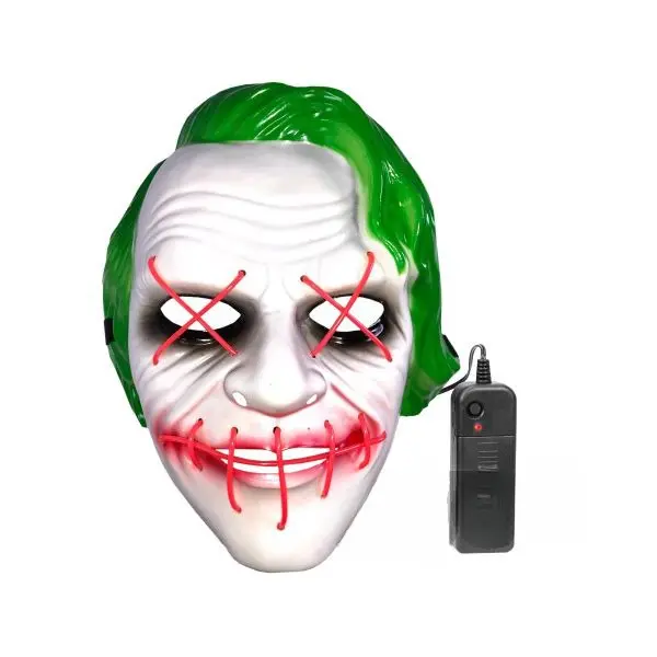 LED Purge Mask with Pink X, Comfortable Light-Up Party Accessory
