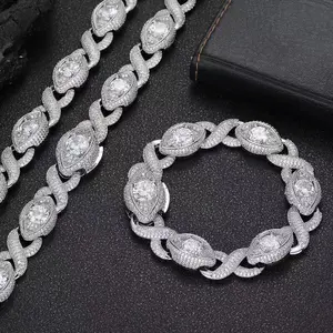 2142Boss Level Iced Bracelet – Chunky Interlocking Links, Premium Hip Hop Bling to Elevate Your Fit Complimentary shipping