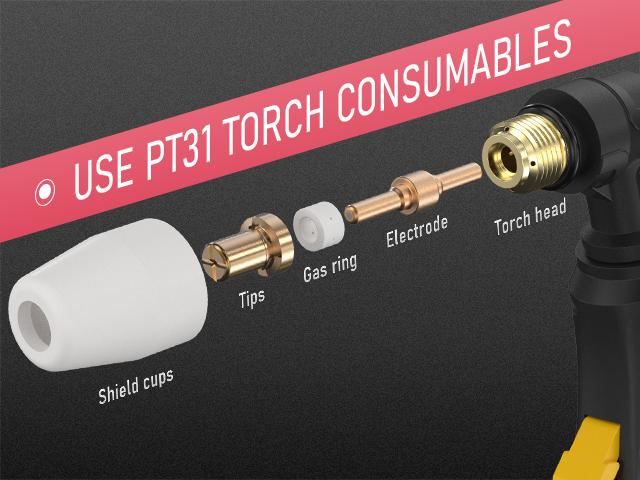 YESWELDER 60Pcs PT31 Cutting Torch Consumables Set for YESWELDER CUT-50DS Plasma Cutter | Fits PT-31 JG-40 LG-40 Plasma Cutter Torch