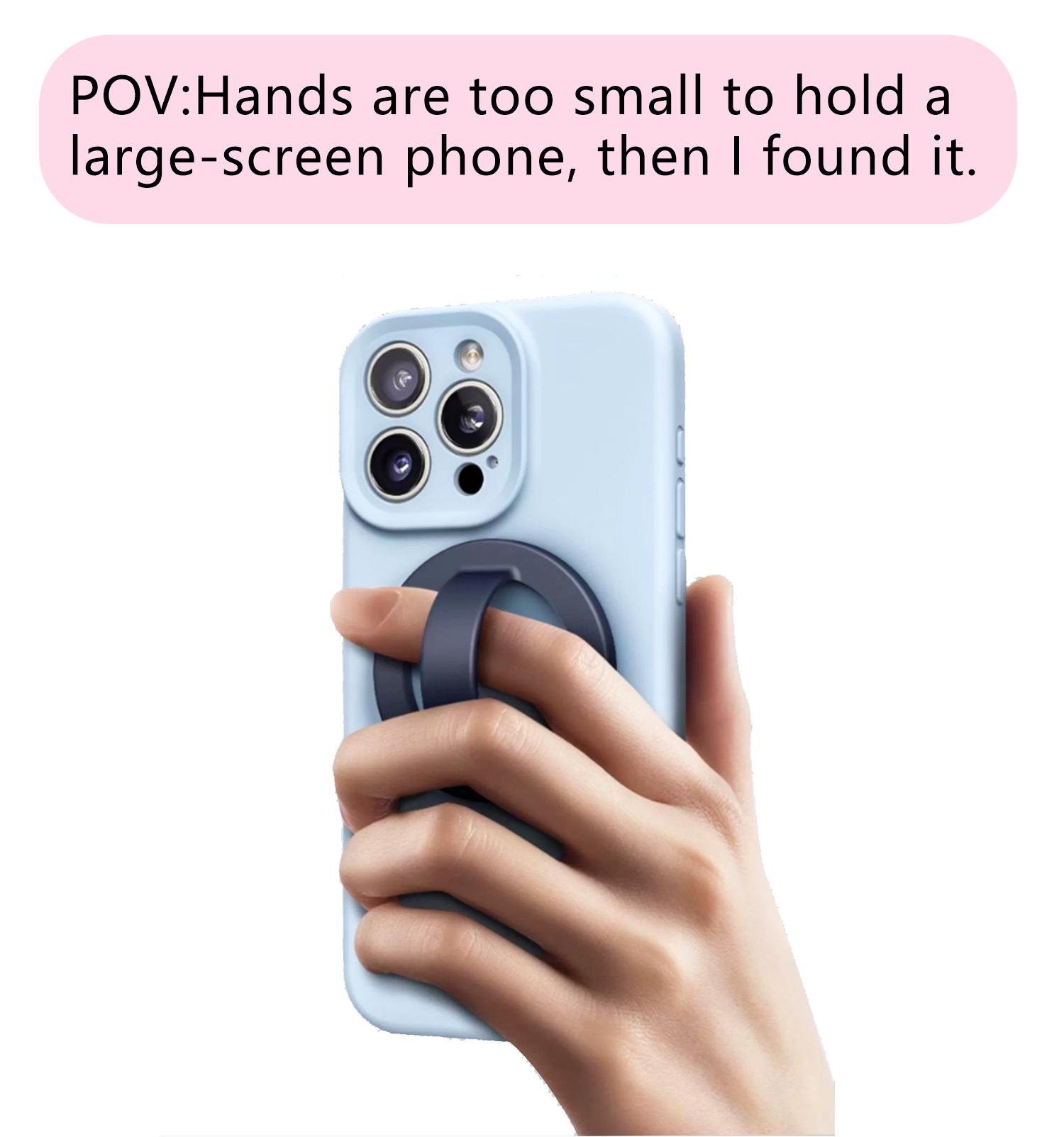 Magnetic Phone Grip Detachable Phone Holder, Silicone Soft MagSafe Loop Grips Accessories Smartphone Mount Cellphone Stand