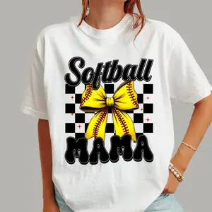 Softball Mama T-Shirt, Game DaySoftball Shirt,Softball Bow Shirt,Softball Mom Shirt,Softball Mama Shirt