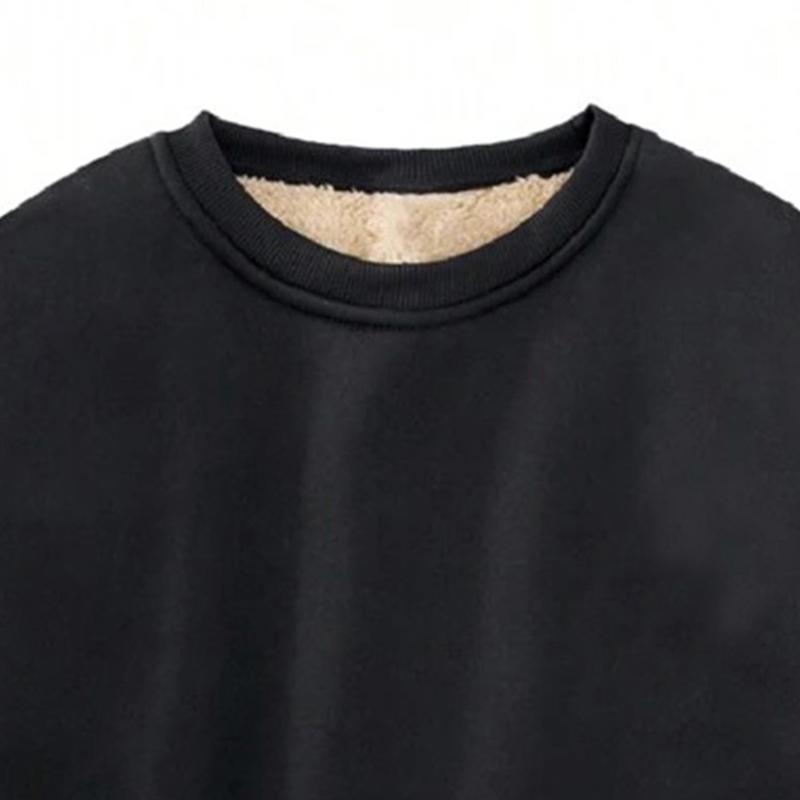 Men'S Cozy Fleece-Lined Sweatshirt - Warm Autumn & Winter Pullover with Mountain Print, Long Sleeve, Round Neck, Casual Style, Cozy Clothing | Casual Style Top | Fleece Lined Comfort, Thick