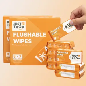 Flushable Wipes, Septic-Safe & Breaks Down, Plant-Based Biodegradable Butt Wet Wipes, Travel-Size Ultra-Compact Pocket Packs, Hypoallergenic Unscented for Sensitive Skin, 56/112/224 Count