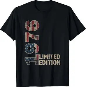 100%cotton 50th Birthday Gift Men Vintage Born 1976 Turning 50 Year Old T-Shirt