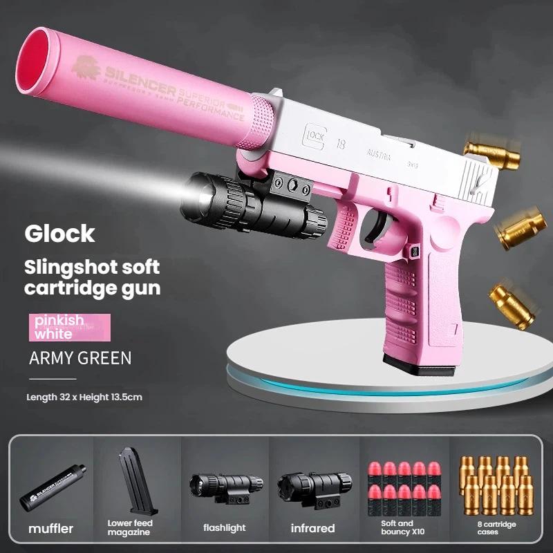 2026 Viral Glock & 1911 Shell-Ejecting Soft Bullet Toy Gun | Manual Blaster Pistol Model | Fun Collectible Hobby Toy for Kids | Safe Launch Play  Kids Collectible Hobby Toy Realistic Pistol Model | Kids Collectible Hobby Gun Toy