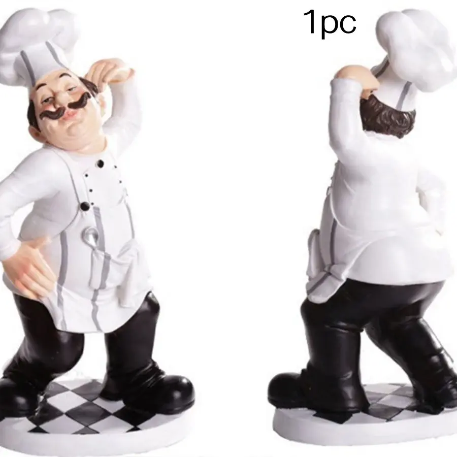 Creative Resin Craft Chef Ornament, Decorative Figurines, Fashionable Home Decor, Bar Restaurant Coffee Shop Cake Store Display, Unique Art Piece