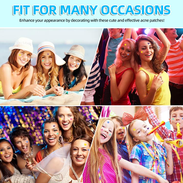 Pimple Patch for face, 2 sizes  Star Patch (240pcs) and Love Patch (216pcs)，Hydrocolloid Acne Patches，Witch Hazel Extract & Tea Tree Oil ， Skincare Skin Repair