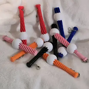 baseball and bat fidget spinner keychain