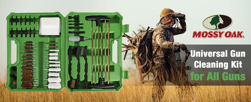 #JumpstartSale MOSSY OAK Universal Gun Cleaning Kit, Metal Brushes Gun Cleaning Tool Set with Travel Size Portable Case for Pistols Hunting Handgun Shot Guns