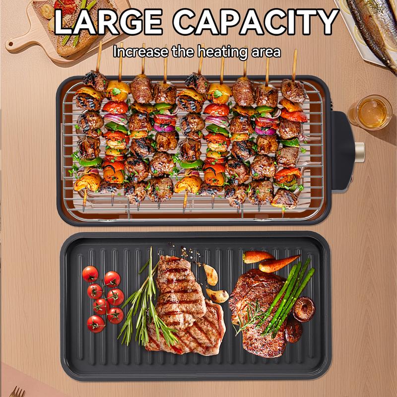 Electric Indoor Grill 1500W -2 in 1 Smokeless Indoor Grill for Kitchen with Non-stick Removable Grill & Griddle Plate,Temperature Control Korean BBQ Grill with 3 Cheese Pans Dishwasher Safe Electric Indoor Grill 1500W -2 in 1 Smokeless Indoor Grill for Kitchen with Non-stick Removable Grill & Griddle Plate,Temperature Control Korean BBQ Grill with 3 Cheese Pans Dishwasher Safe