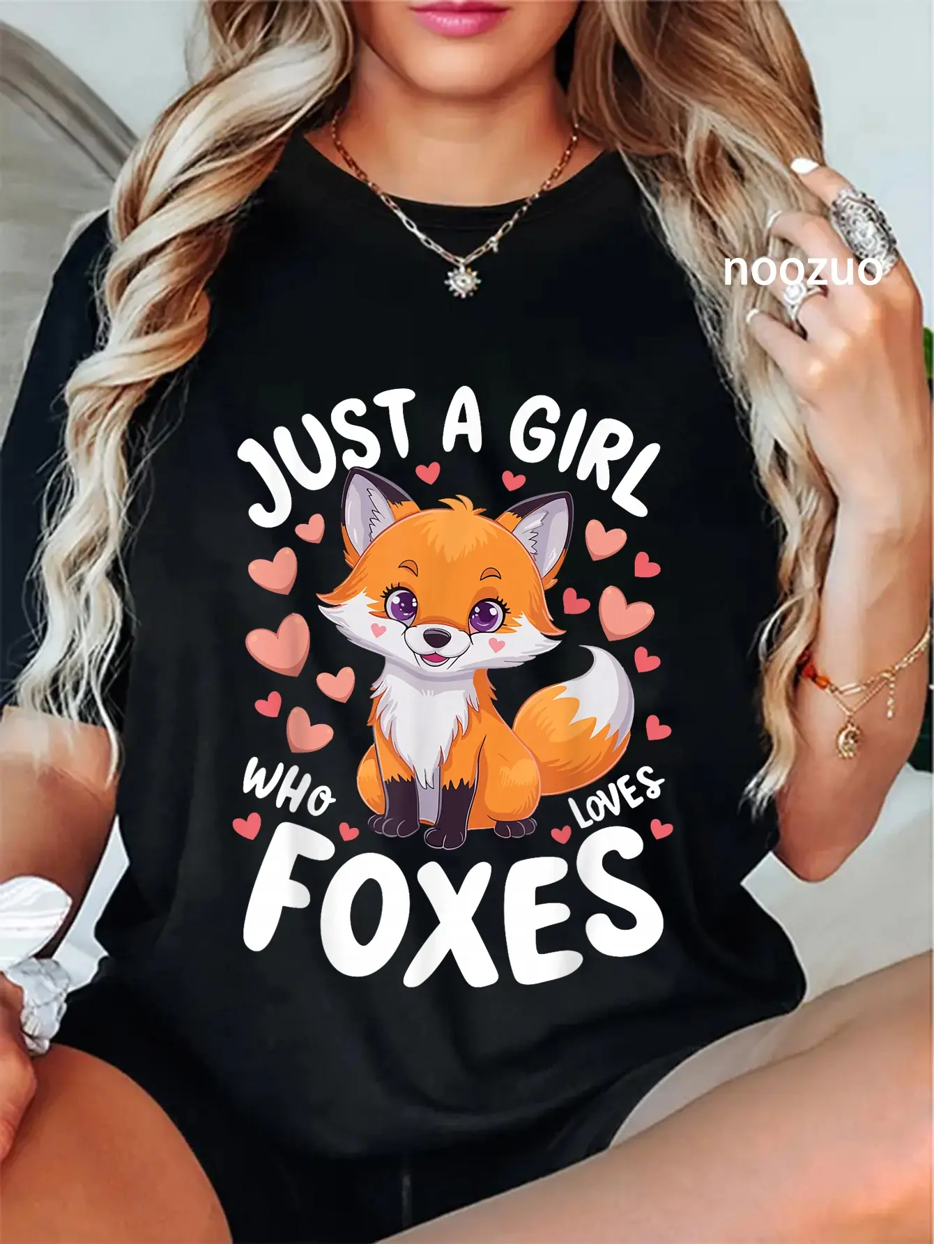 100% Cotton Just a Girl Who Loves Foxes Cute Fox T-Shirt