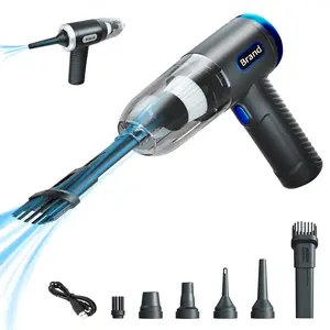 Handheld Car Vacuum Cleaner, 16000PA Hand Held Vacuum Portable Cordless, 2 in 1 Air Duster and Vacuum Cleaner with LED Light, Multi-Nozzles, 120W High Power Mini Vacuum for Home, Pet, Office