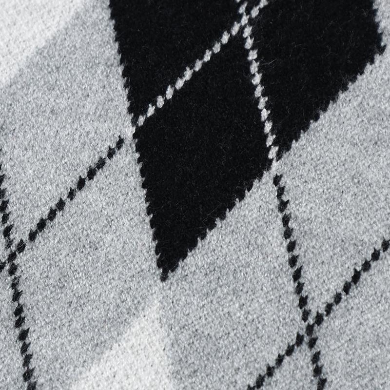 Three piece set of warm knitted sweaters for autumn and winter children, college style round neck diamond pattern children's clothing