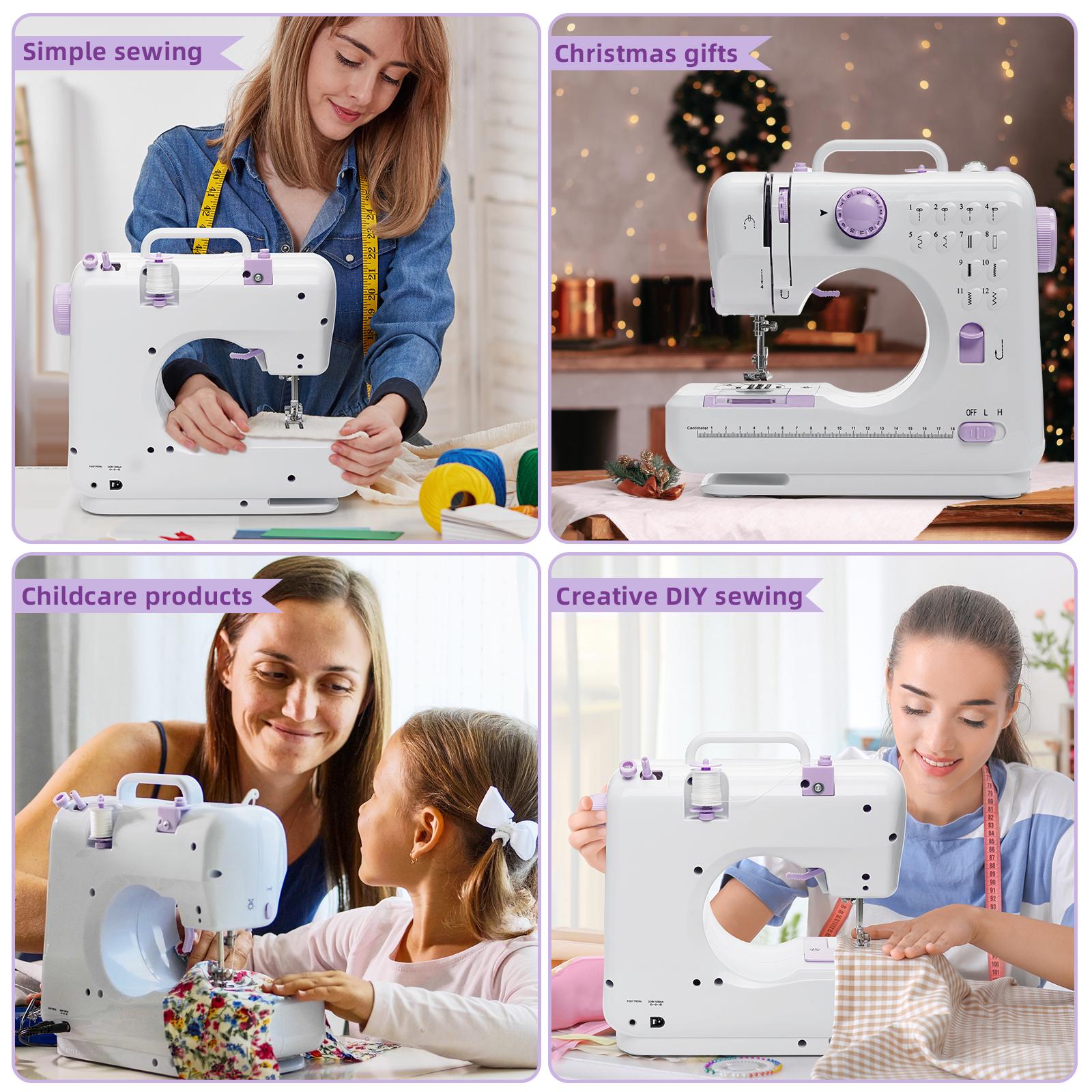 Portable Sewing Machine,40 Piece Handheld Electric Sewing Machines Kit,12 Stitch Patterns Mini Sewing Machine for Beginners Kids,Household Multifunctional Crafting Mending Machine