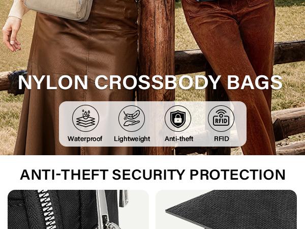 [Gift Selection] CLUCI HolidayHaul Anti Theft Crossbody Bag Convertible Belt Bag with Zipper Lock RFID Blocking & Waterproof for Travel