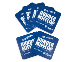 The Office Dunder Mifflin Logo Paper Drink Coasters | Set of 6