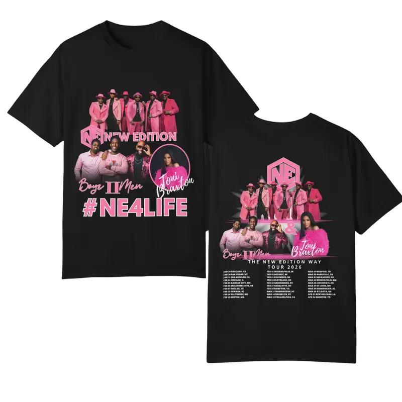The New Edition Way Tour 2026 Concert T-Shirt Featuring New Edition, Boyz II Men & Toni Braxton, Two-Sided Tour Dates Graphic, Unisex R&B Music Fan Tee