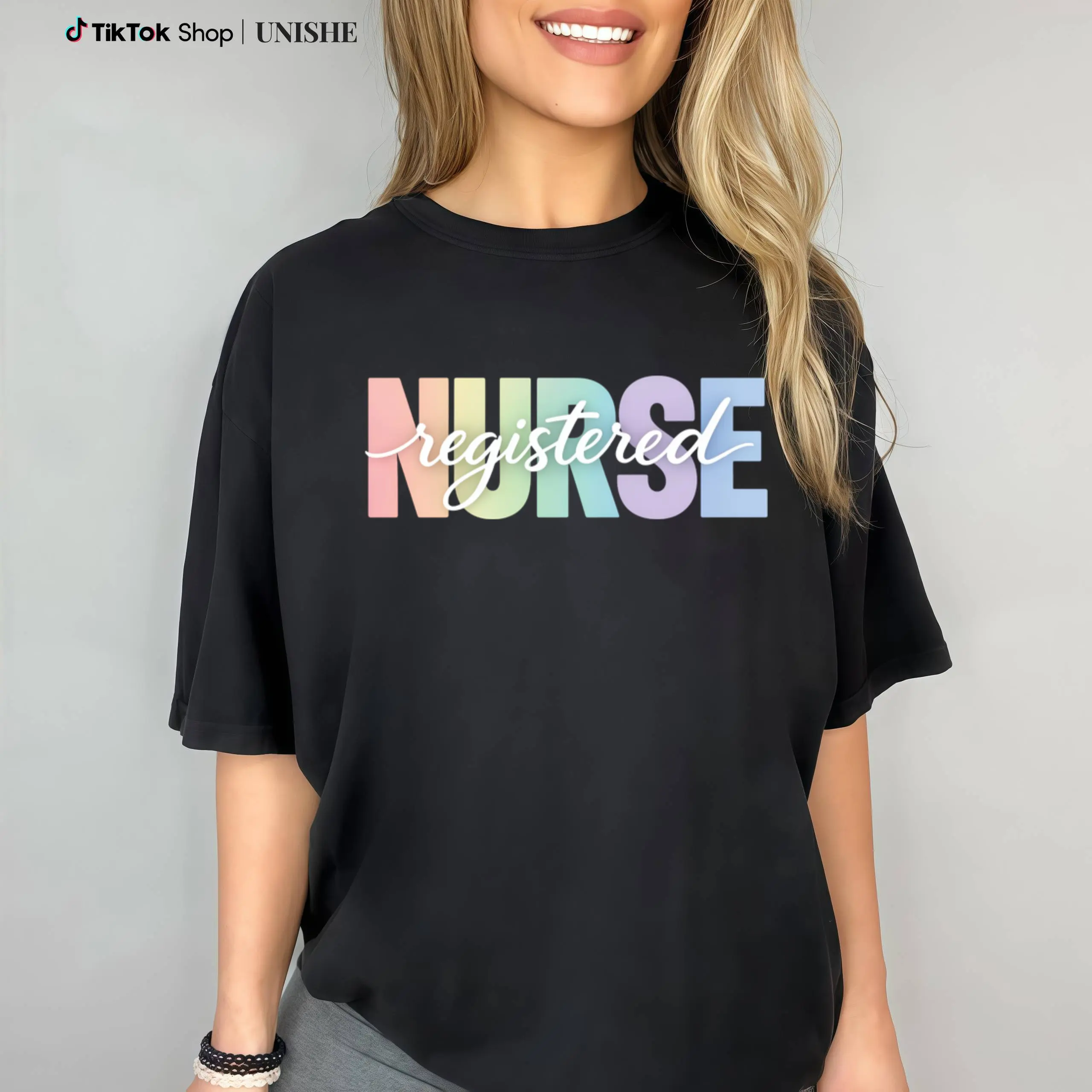 Soft 100% Cotton Graphic T-shirt for Registered Nurses, Casual RN Graduation Gift with a Unisex Relaxed Fit, Women, Apparel