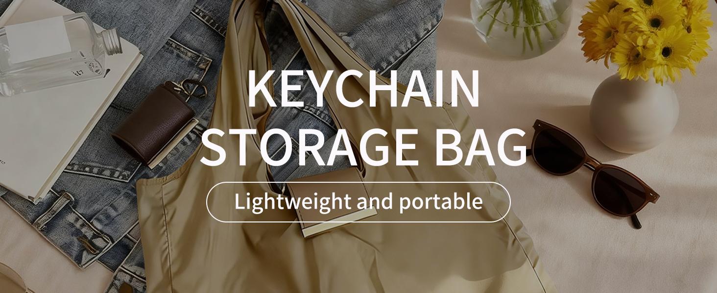Foldable Keychain Nylon Storage Bag - Reusable Casual Shopping Bag with Key Ring for Travel-Ready Daily Carry Foldable Keychain Nylon Storage Bag - Reusable Casual Shopping Bag with Key Ring for Travel-Ready Daily Carry
