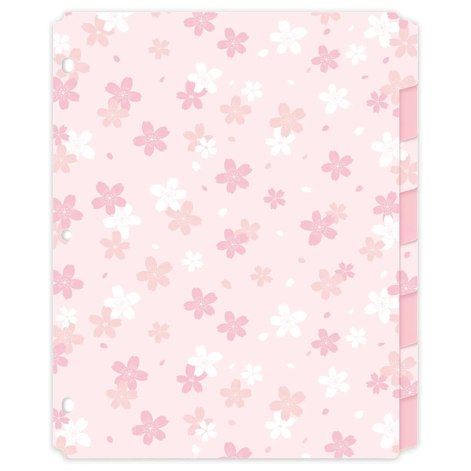 SKYDUE 8-Tab Plastic Dividers - 30mil Thick Floral Pattern Tabs, Letter Size Tear-Resistant Document Organizer for 3-Ring Binder, School Office Organization, Document Organizer Binder