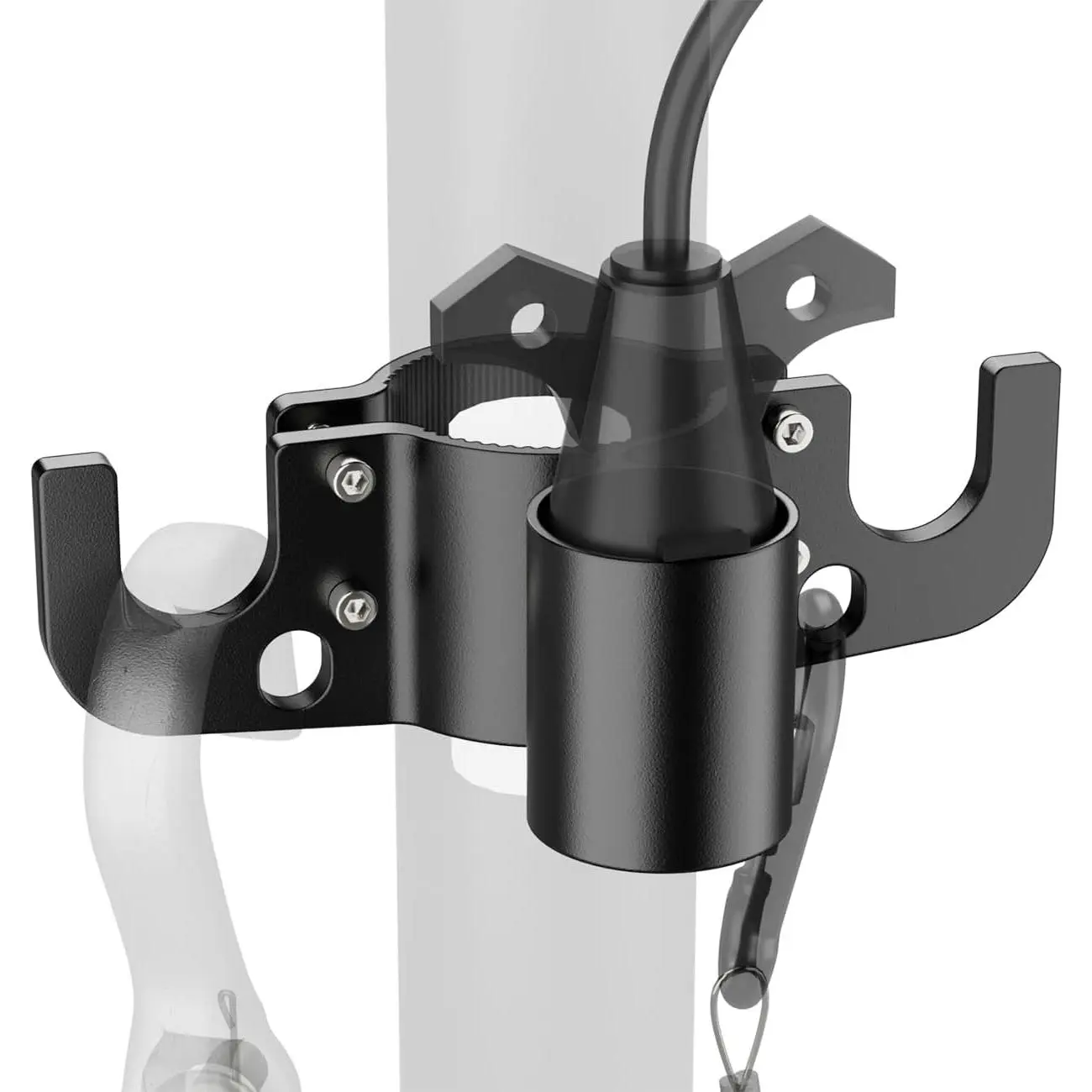 Heavy-Duty Aluminum Trailer Towing Chain Organizer, 7-Way Plug Holder, RV Tongue Jack Accessory, Camper Must Haves for Boating Water Sports, Campers, Protector, Installation