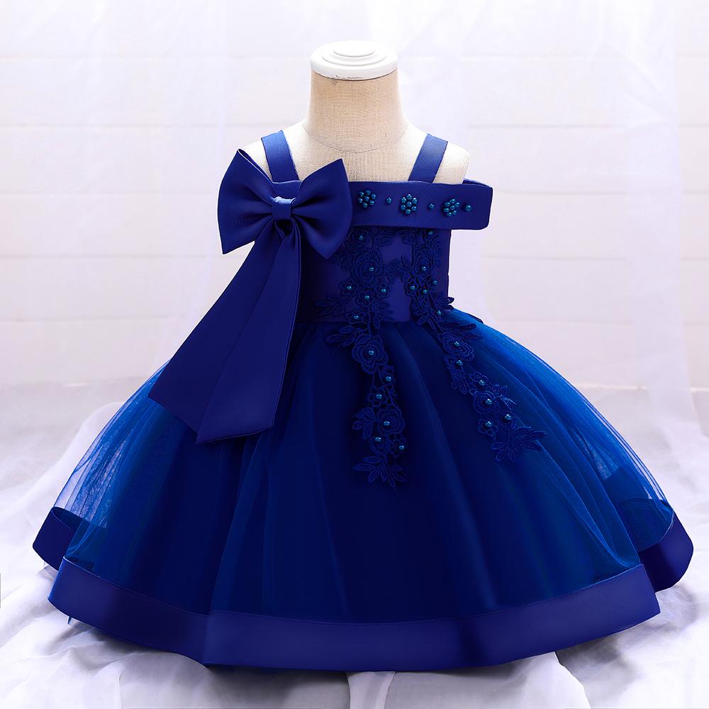 5081 Girl Princess Dress Flower Bow Elegant A-line Princess Skirt Perfect for Performance Wedding Parties and Summer Wearing Fashionable Design