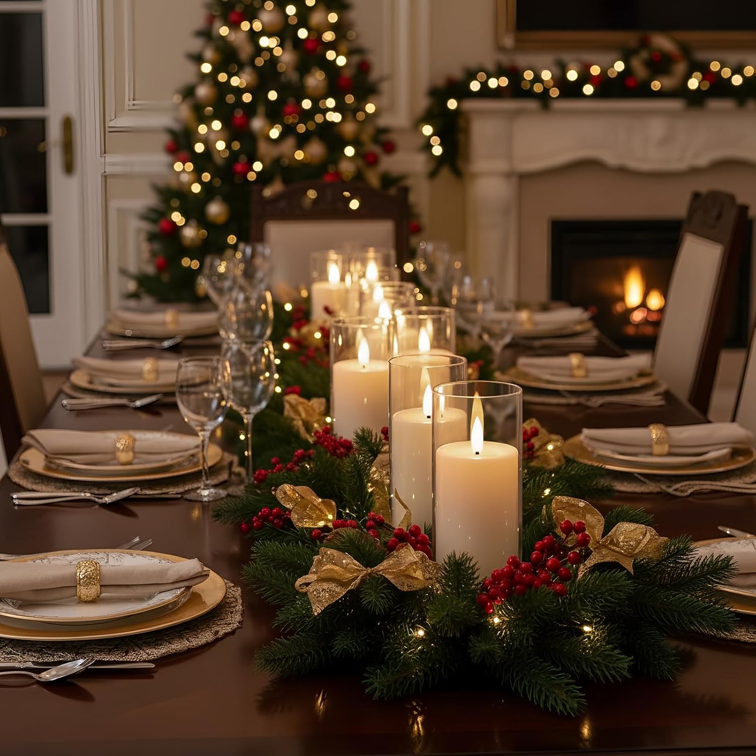 【Set of 9】Pure White Acrylic Flameless LED Candles, Battery Operated With Remote Control and Timer, Electric Fake Candles for Wedding, Home Decor, D2.2 xH 5" 6" 7"