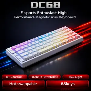 DICHEN DC68,Mini 68% Gaming Keyboard, 8KHz , Magnetic Switch,Adjustable Actuation, Hall Effect Keyboard with Rapid Trigger 0.01ms,  Hot-Swap gaming accessories keyboards for gaming