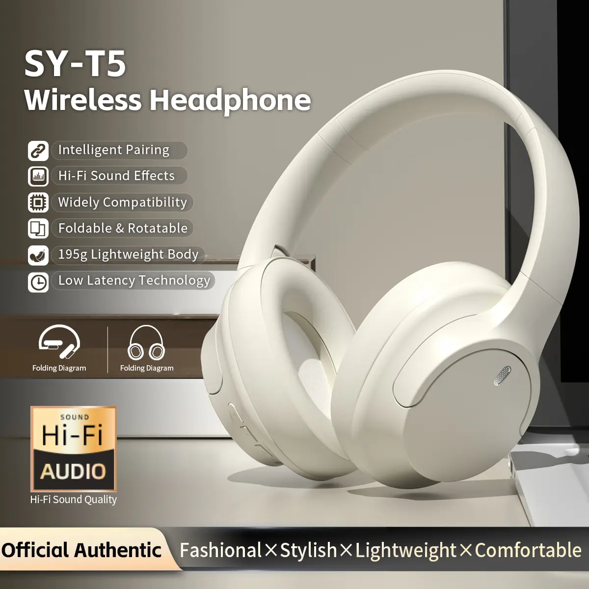 Wireless Over-Ear Headphones - Bluetooth-Compatible Audio Headset for Sports, Gaming - Back to School Gamer Stuff, Wireless Headphones